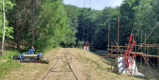 Obr. 10 Odtahov vrtek, kotevn bloky lan (foto: Jindich Syrovtka)