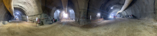 Obr. 13 Panoramatick pohled z kiovatky pstupovho a hlavnho tunelu